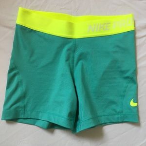 Girls Teal Nike Pro Shorts
